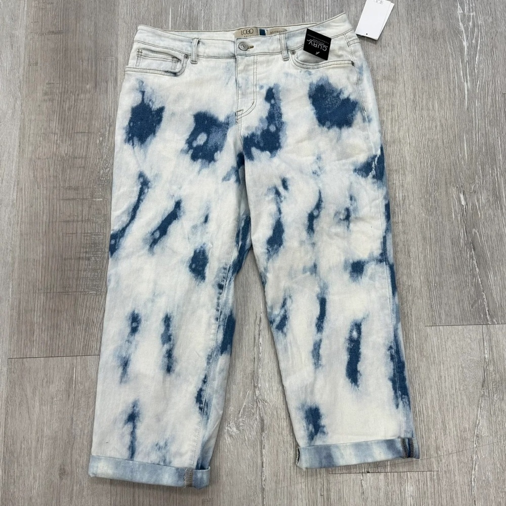 LOGO By Lori Goldstein Boyfriend Tie-Dye Jeans - New - Size 10 Petite